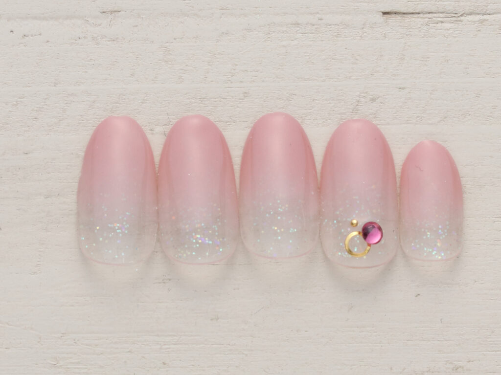 グラデ×根本ラメ